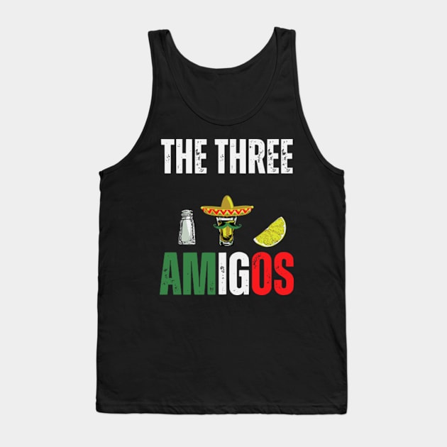 The 3 Three Amigos T-shirt Funny salt, tequila & lime Fiesta Tank Top by Shopinno Shirts